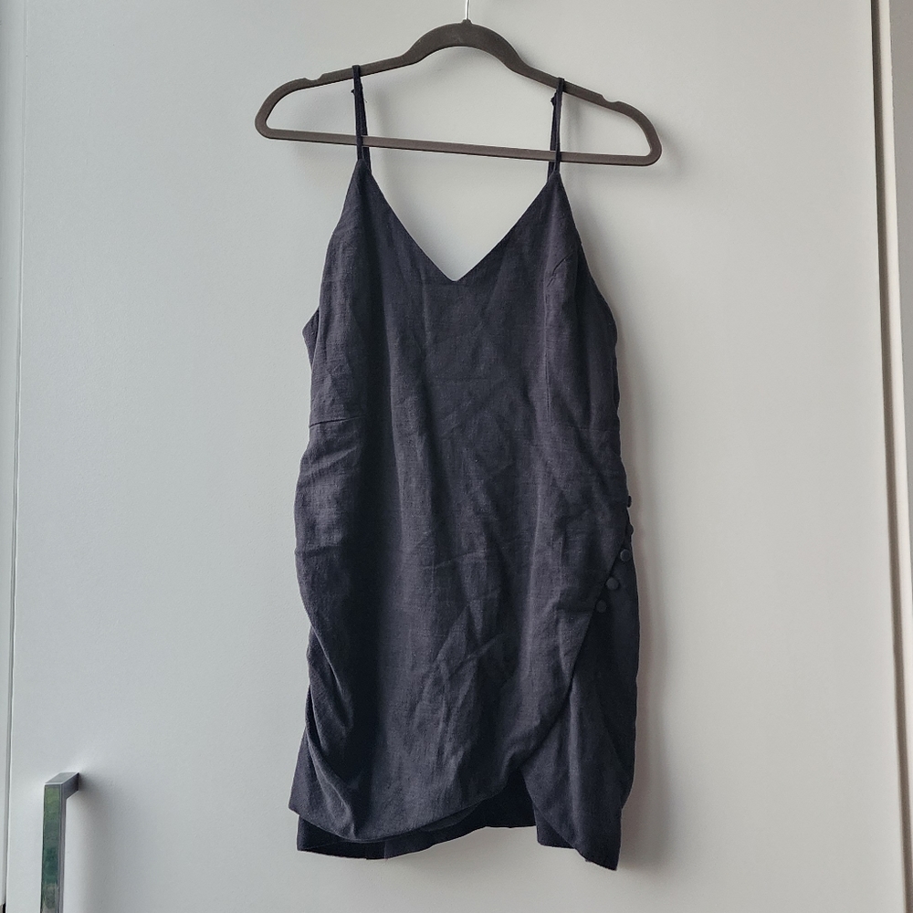 Urban Outfitters Faux Wrap Tulip Cotton Linen Dress